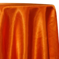 Shantung Satin (Reversible) Table Linen in Orange