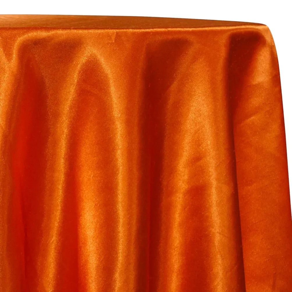 Shantung Satin (Reversible) Table Linen in Orange