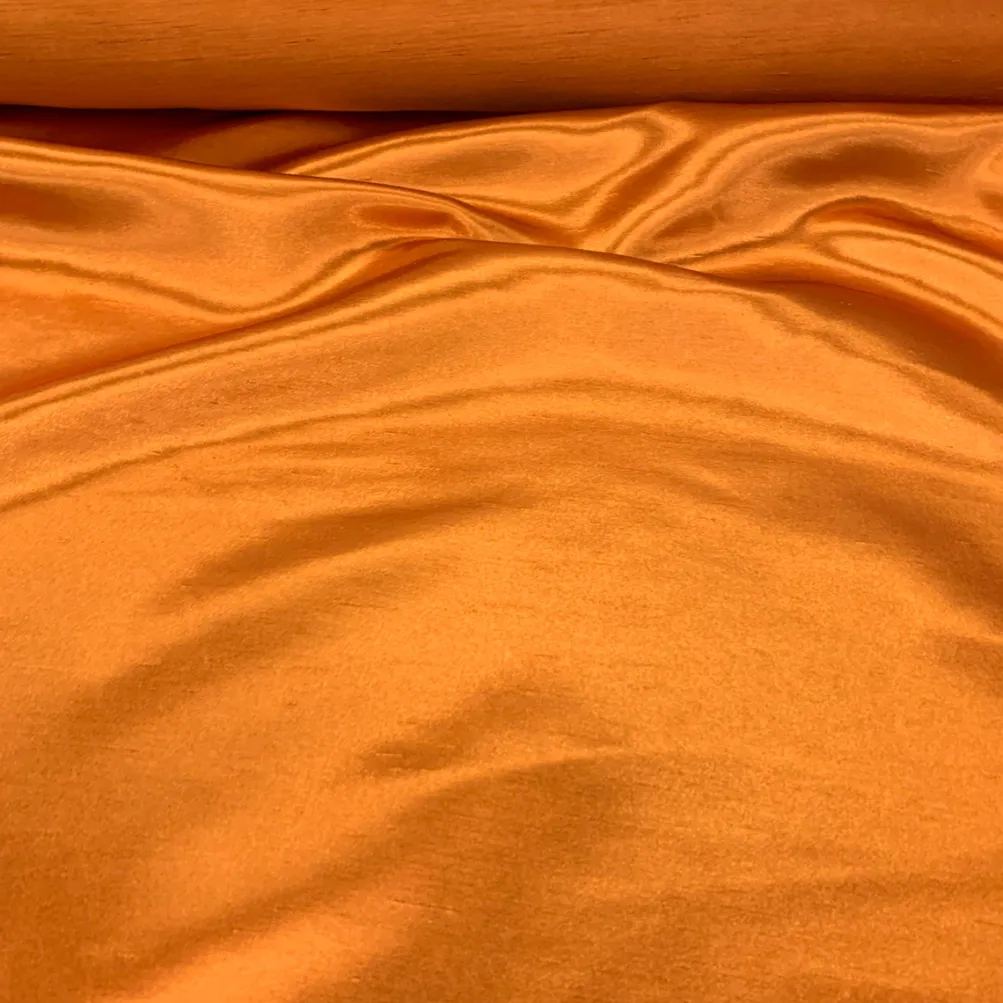 Shantung Satin (Reversible) Table Linen in Orange