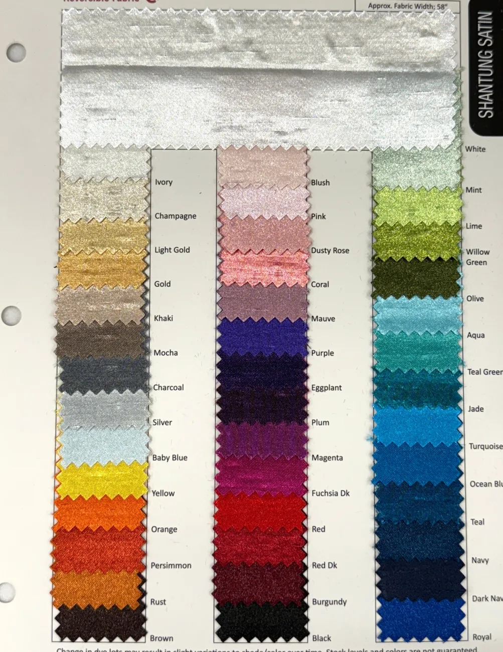 Shantung Satin (Reversible) Table Linen in Mint