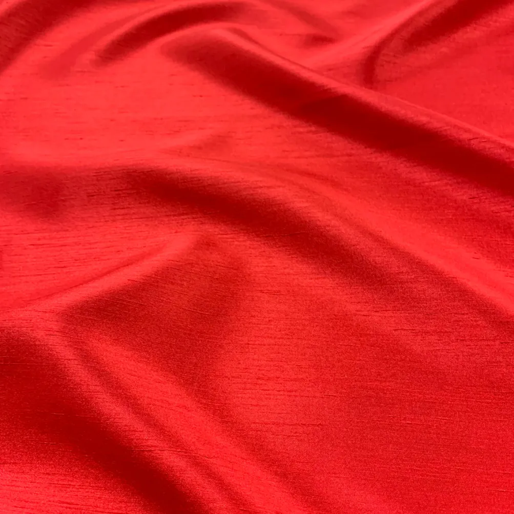 Shantung Satin (Reversible) Table Linen in Red