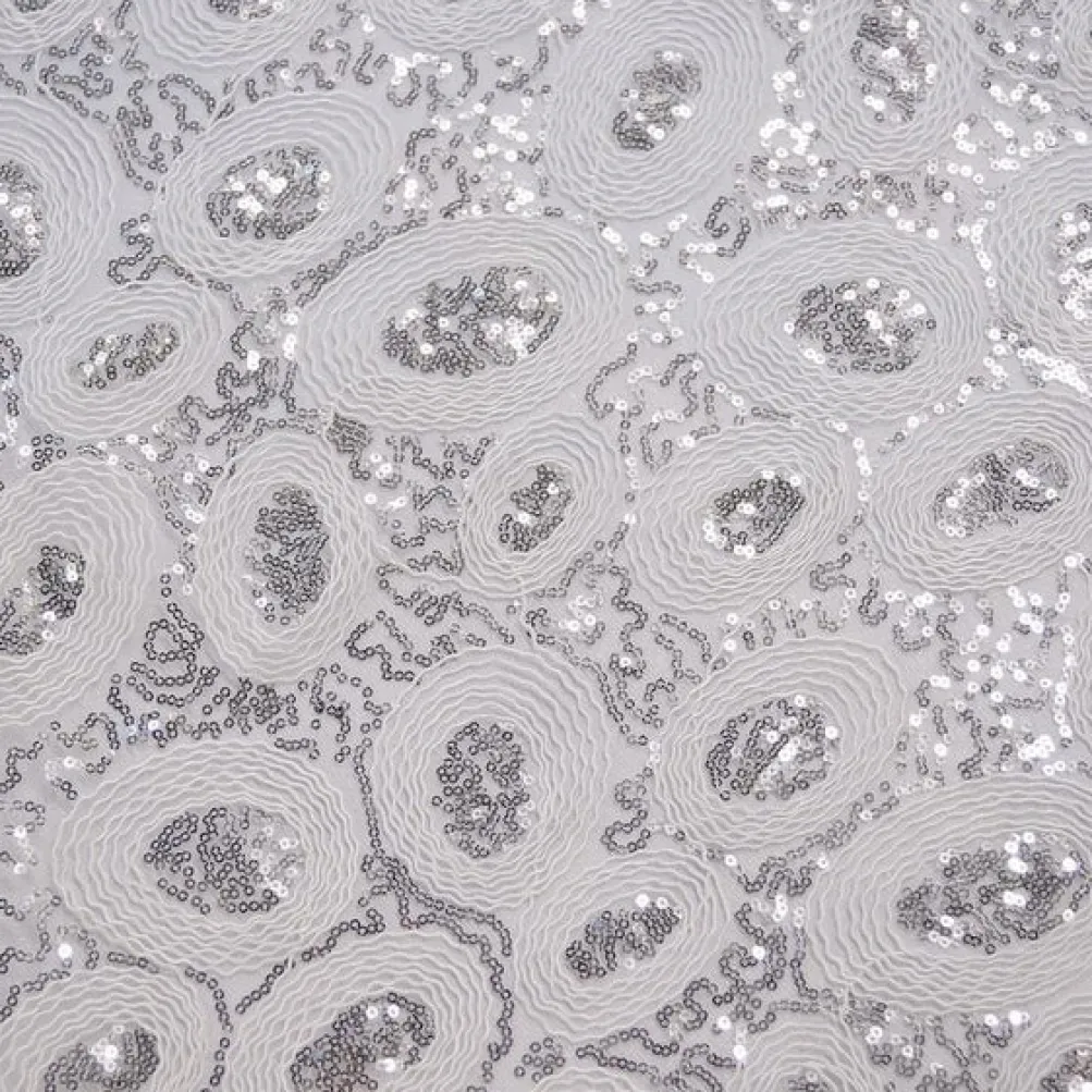 Sienna Design Table Linen in Silver and White