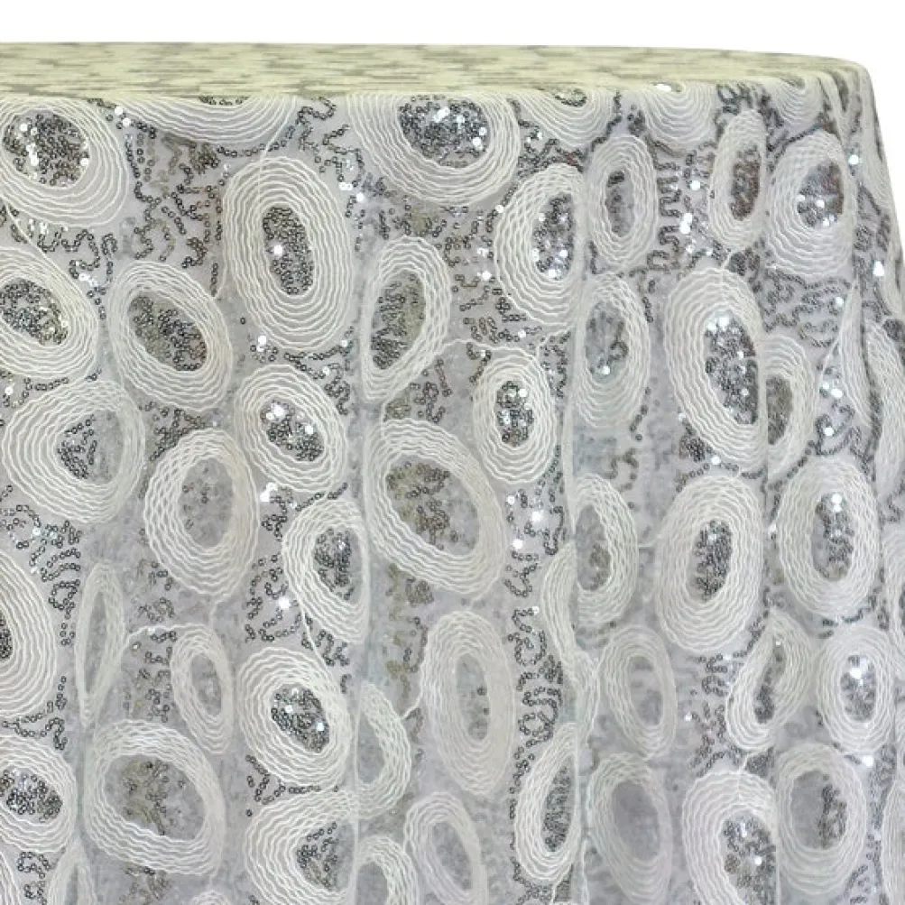 Sienna Design Table Linen in Silver and White