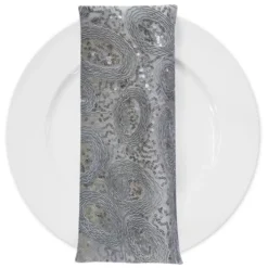 Sienna Design (w/ Poly Lining) Table Napkin in Silver