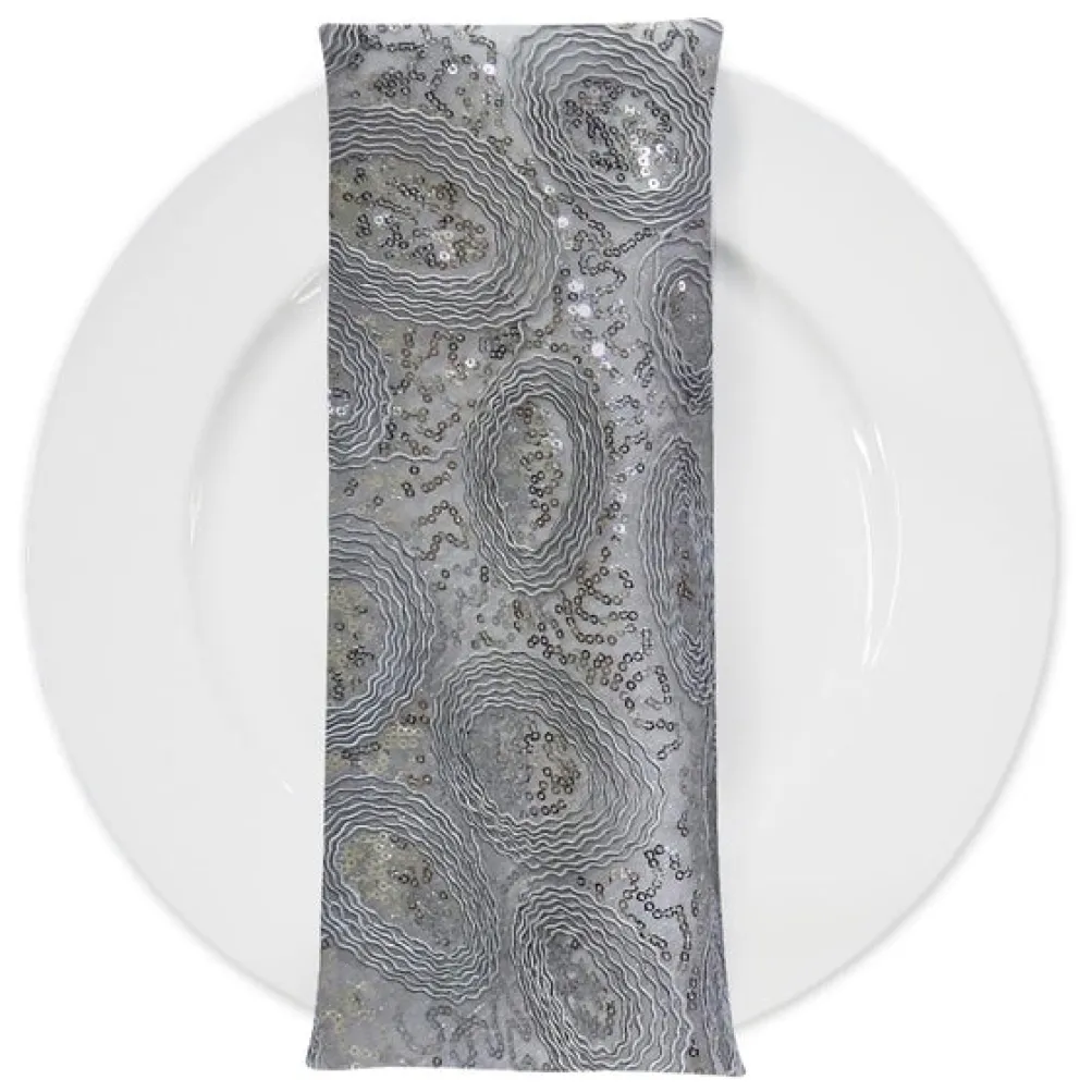 Sienna Design (w/ Poly Lining) Table Napkin in Silver