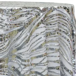 Skyfall Sequins Table Linen in Silver and Silver