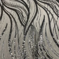 Skyfall Sequins Table Linen in Silver and Silver