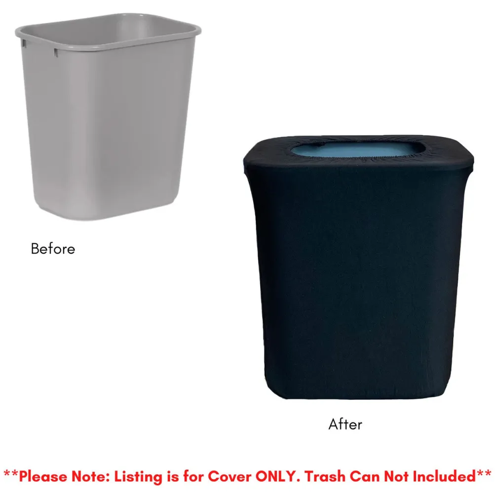 Spandex 7 Gallon Office Trash Can Cover in Black