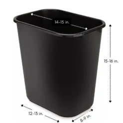 Spandex 7 Gallon Office Trash Can Cover in Black