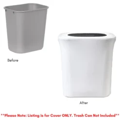 Spandex 7 Gallon Office Trash Can Cover in White