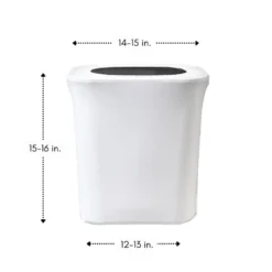 Spandex 7 Gallon Office Trash Can Cover in White