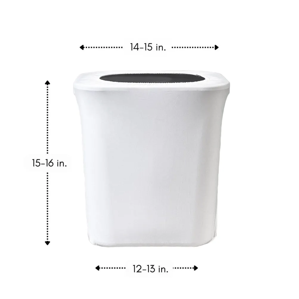 Spandex 7 Gallon Office Trash Can Cover in White
