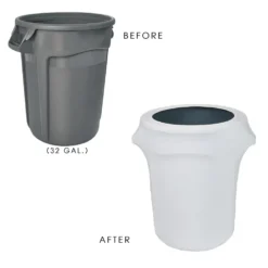Spandex 32 Gallon Trash Can Cover in White