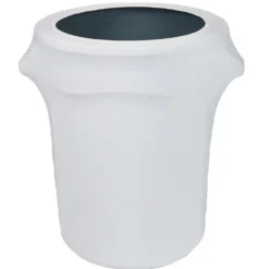 Spandex 32 Gallon Trash Can Cover in White