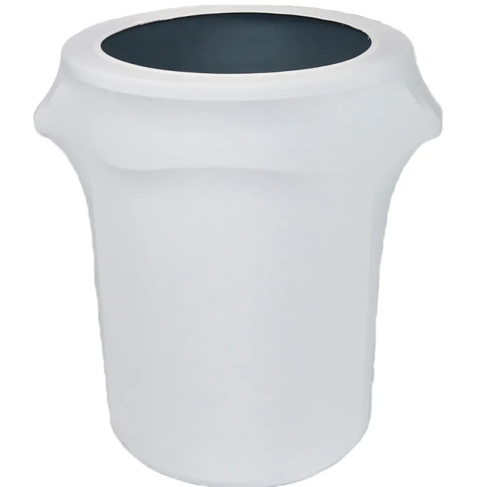 Spandex 32 Gallon Trash Can Cover in White