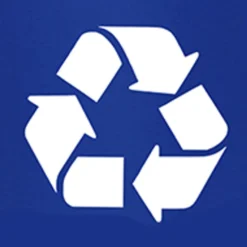 Spandex 32 Gallon Trash Can Cover in Royal Blue (w/ Recycling Logo)