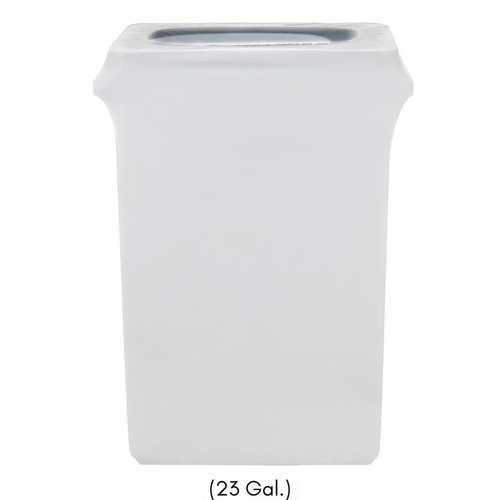 Spandex (Slim Jim) 23 Gallon Trash Can Cover in White