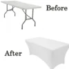 Spandex (6'x30") Banquet Table Cover in White