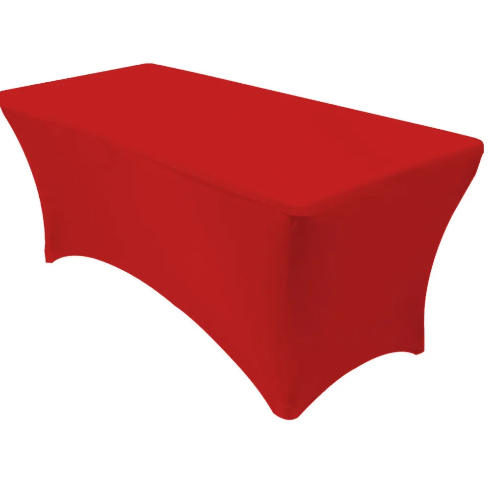 Spandex (6'x30") Banquet Table Cover in Red