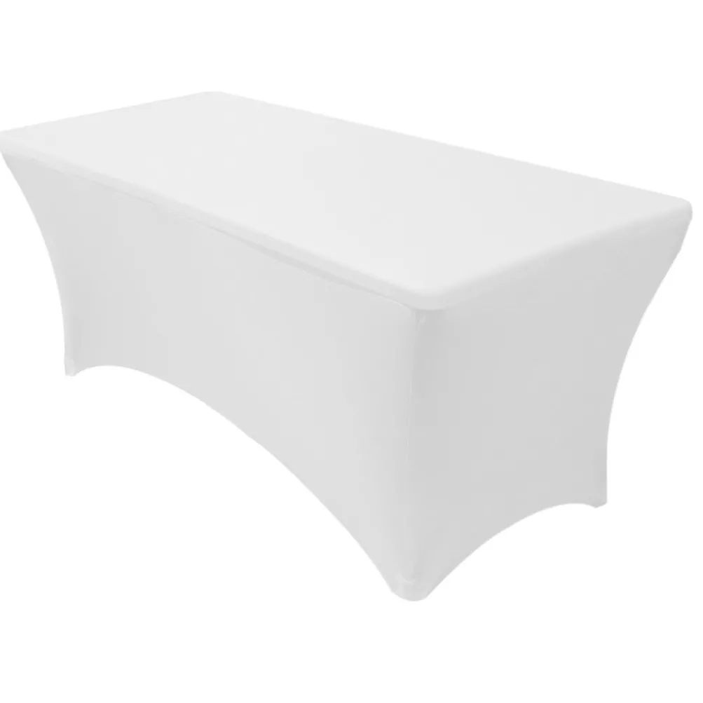 Spandex (8'x30") Banquet Table Cover in White