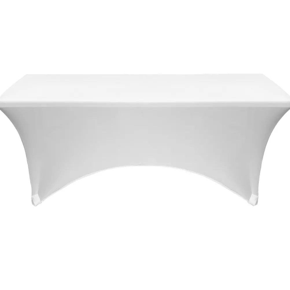 Spandex (8'x30") Banquet Table Cover in White