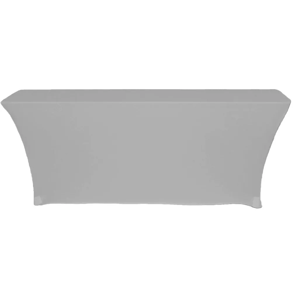 Spandex (6'x18") Classroom Banquet Table Cover in Silver