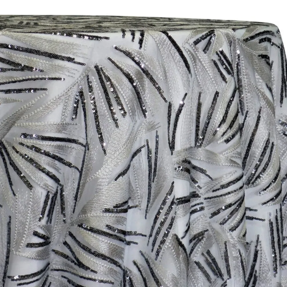 Sparkle Sequins Table Linen in Silver and Silver