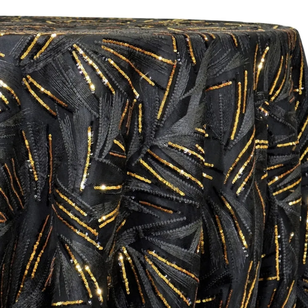 Sparkle Sequins Table Linen in Gold and Black