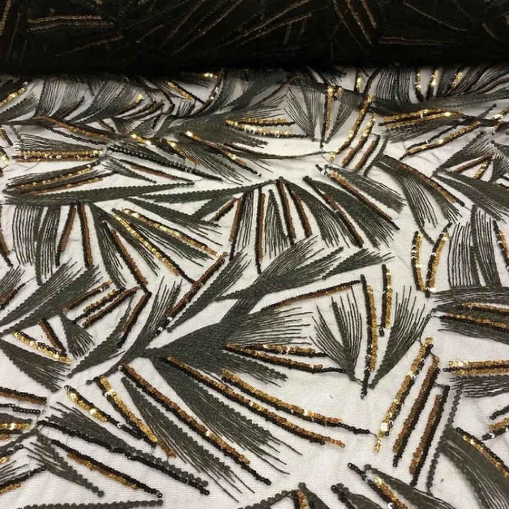 Sparkle Sequins Table Linen in Gold and Black