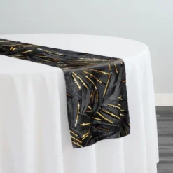 Sparkle Sequins Table Runner in Black and Gold