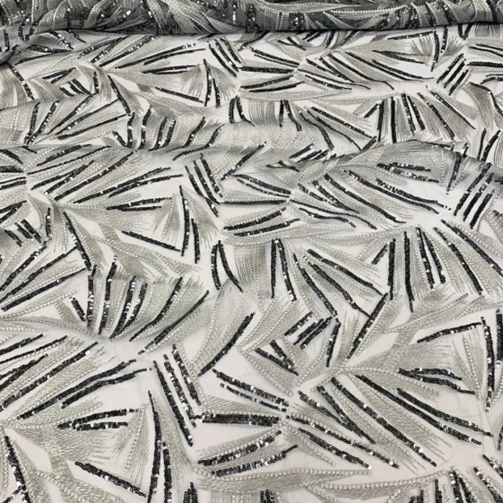 Sparkle Sequins Table Runner in Silver and Silver