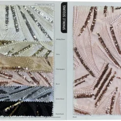 Sparkle Sequins Table Runner in Silver and Silver