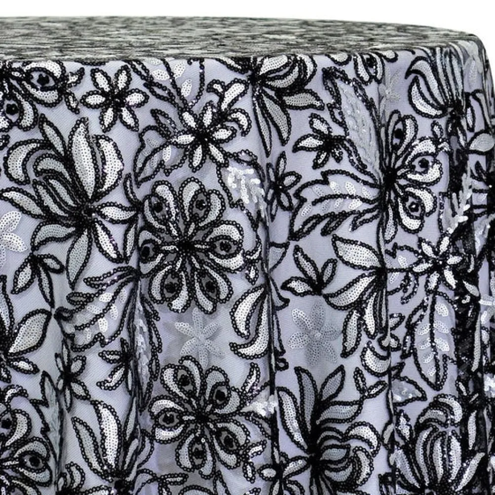 Starlight Sequins Table Linen in Black and Silver