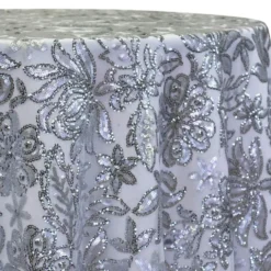 Starlight Sequins Table Linen in White