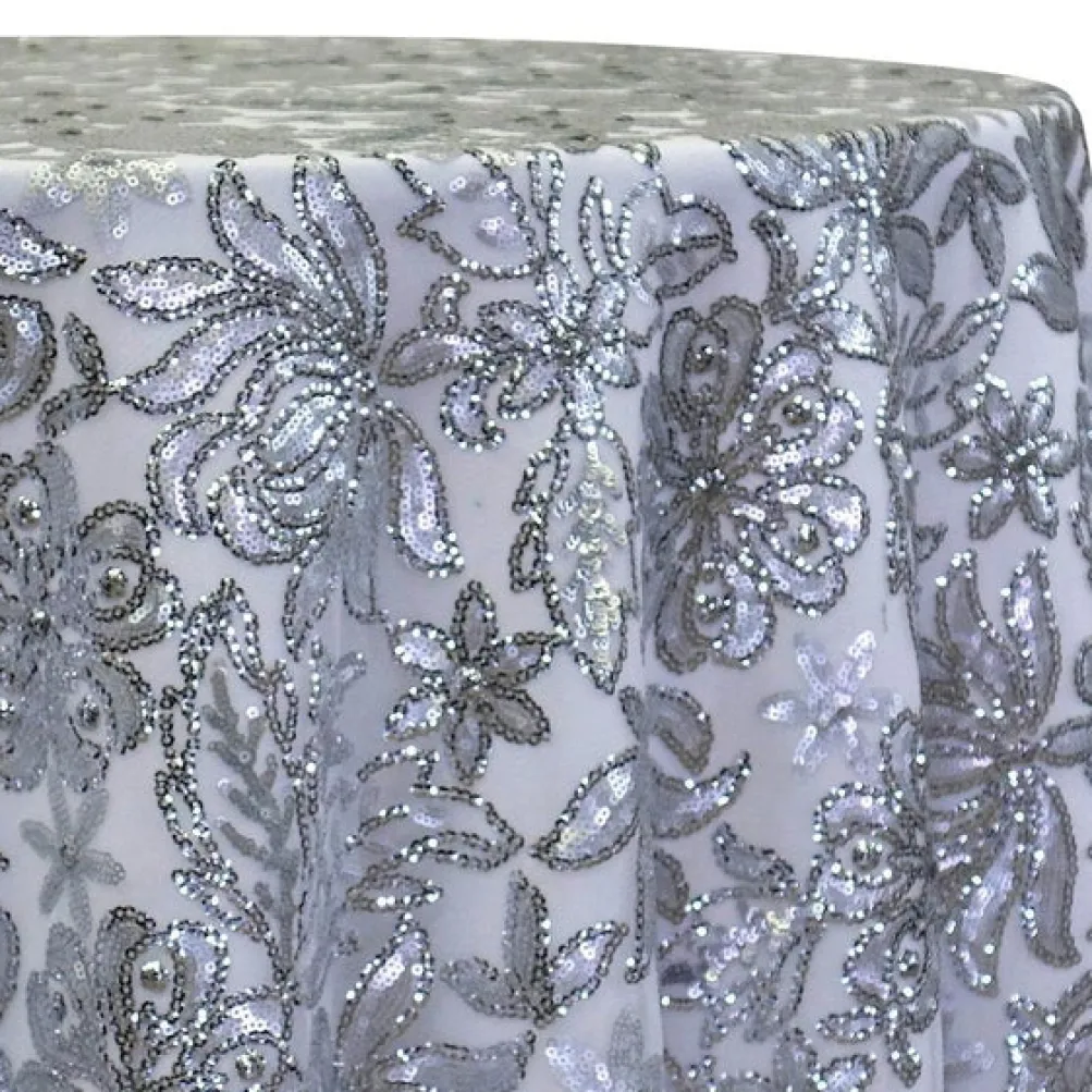Starlight Sequins Table Linen in White