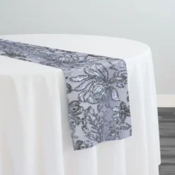Starlight Sequins Table Runner in White