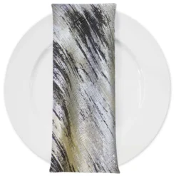 Static Jacquard Table Napkin in Black and Silver