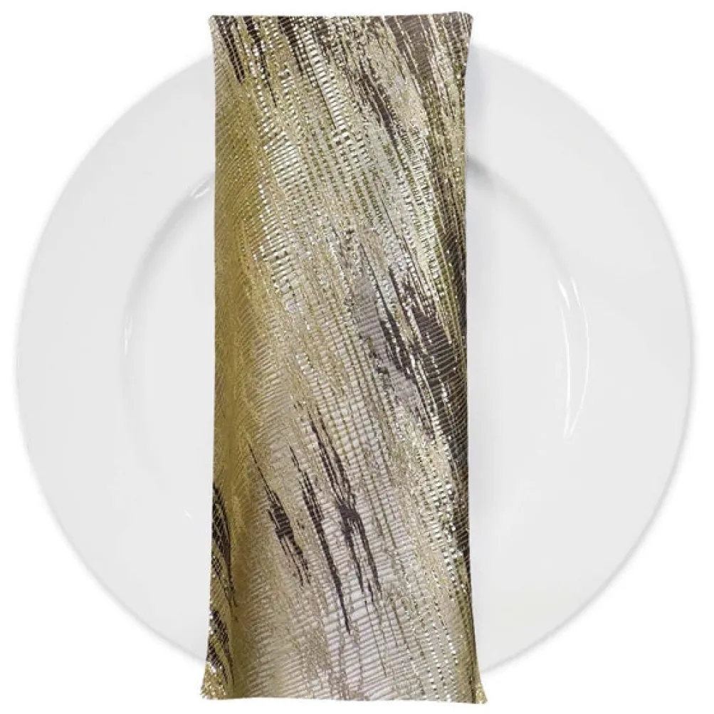 Static Jacquard Table Napkin in Gold and Brown