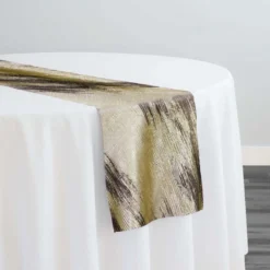 Static Jacquard Table Runner in Gold and Brown