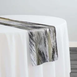 Static Jacquard Table Runner in Black and Silver
