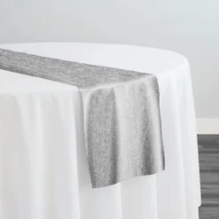 Sterling Jacquard Table Runner in Silver