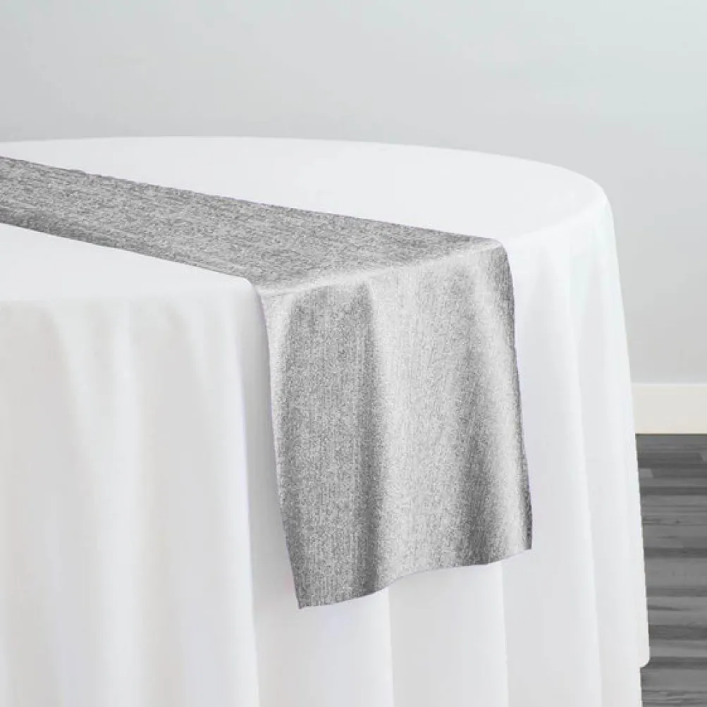 Sterling Jacquard Table Runner in Silver