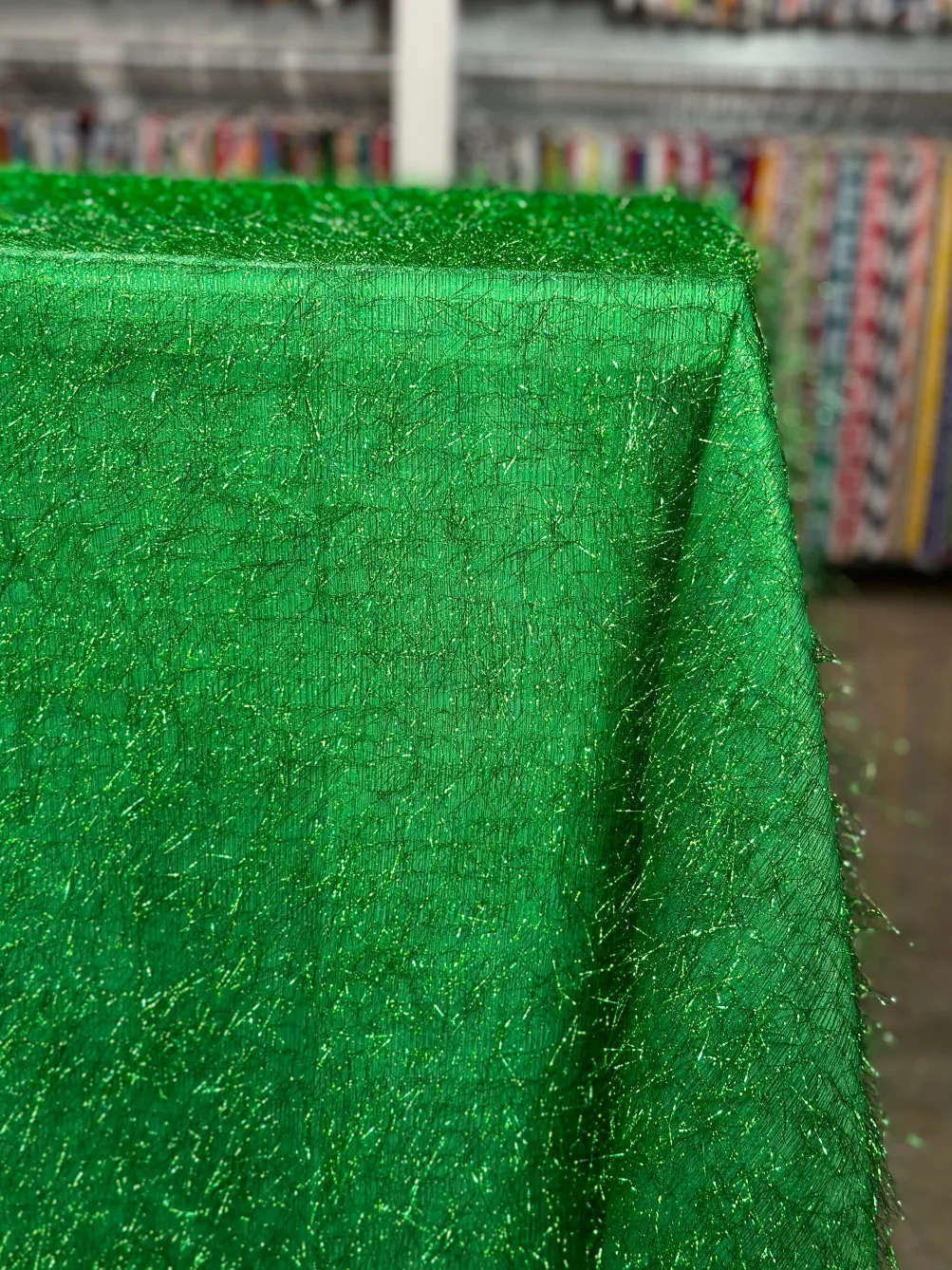 String Metallic Table Linen in Green