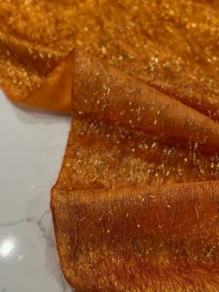 String Metallic Table Linen in Orange