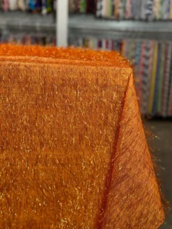String Metallic Table Linen in Orange