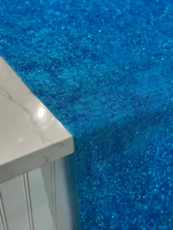 String Metallic Table Linen in Turquoise