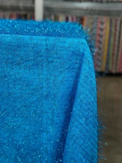 String Metallic Table Linen in Turquoise
