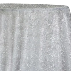 String Metallic Table Linen in White and Silver