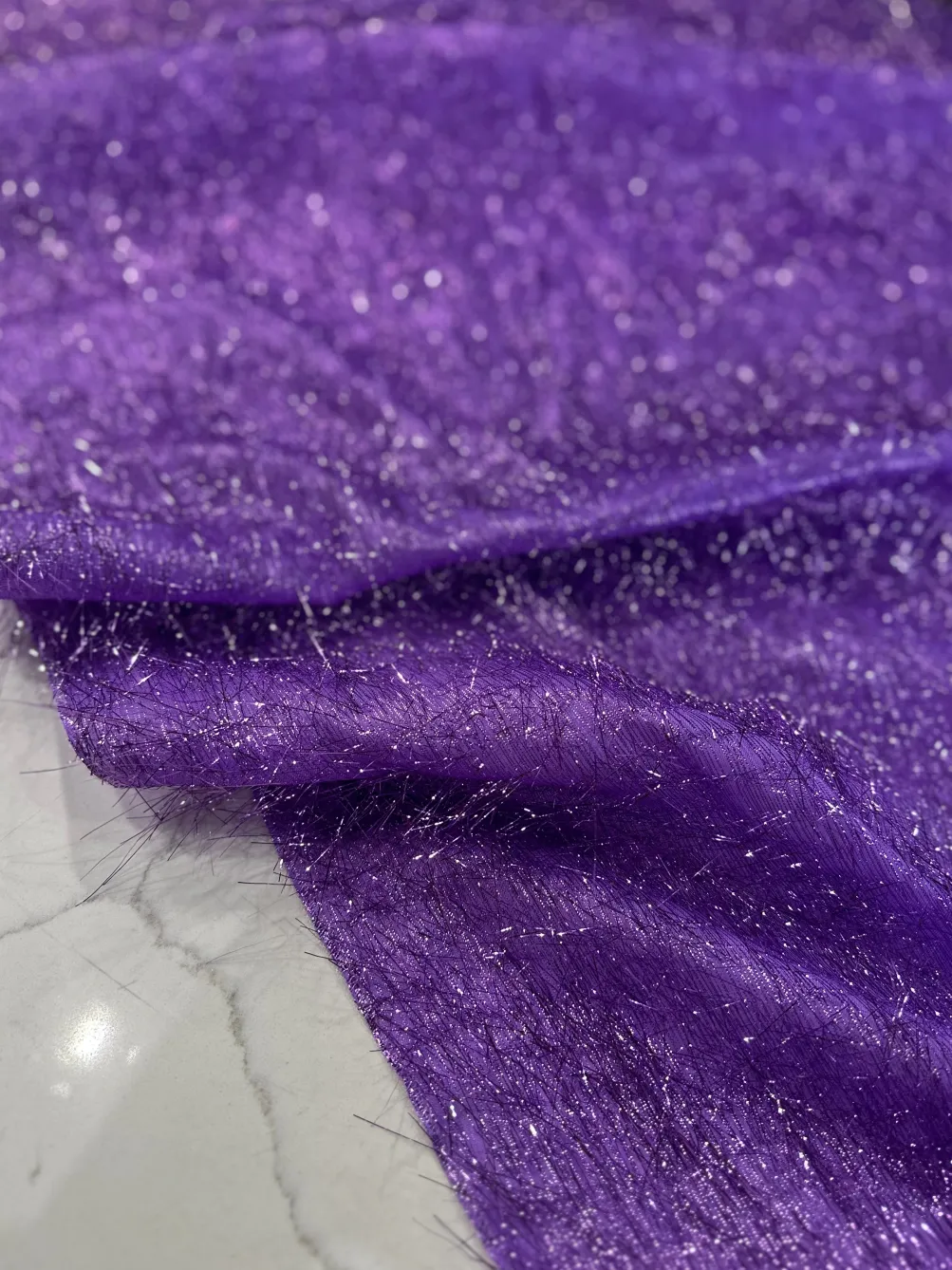 String Metallic Table Linen in Purple