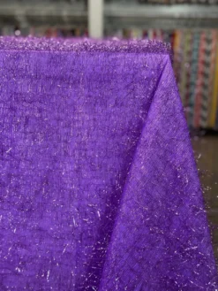 String Metallic Table Linen in Purple